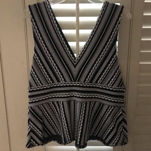 Black and White Anthro Peplum Tank Top